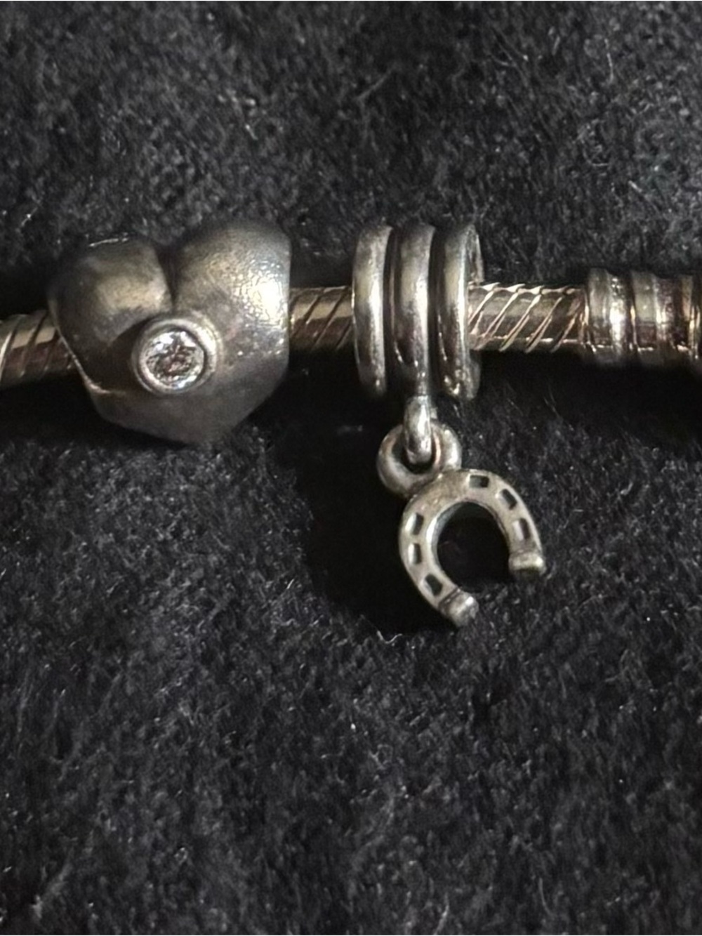 Sterling Silver Charm Bracelet with Yellow Glass Accent - Picture 6 of 11